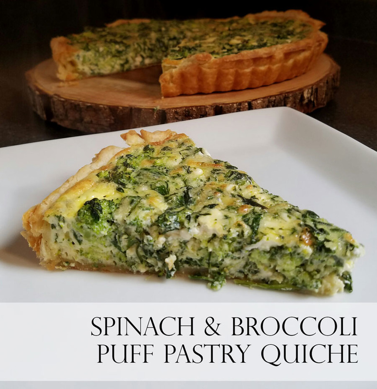 SPINACH & BROCCOLI PUFF PASTRY QUICHE